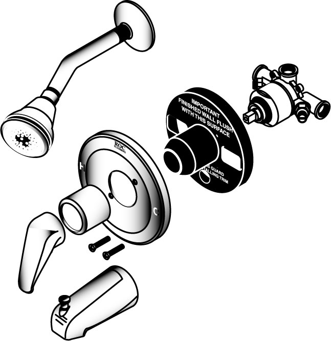 Single Ceramic Disc Control Tub/Shower Valve