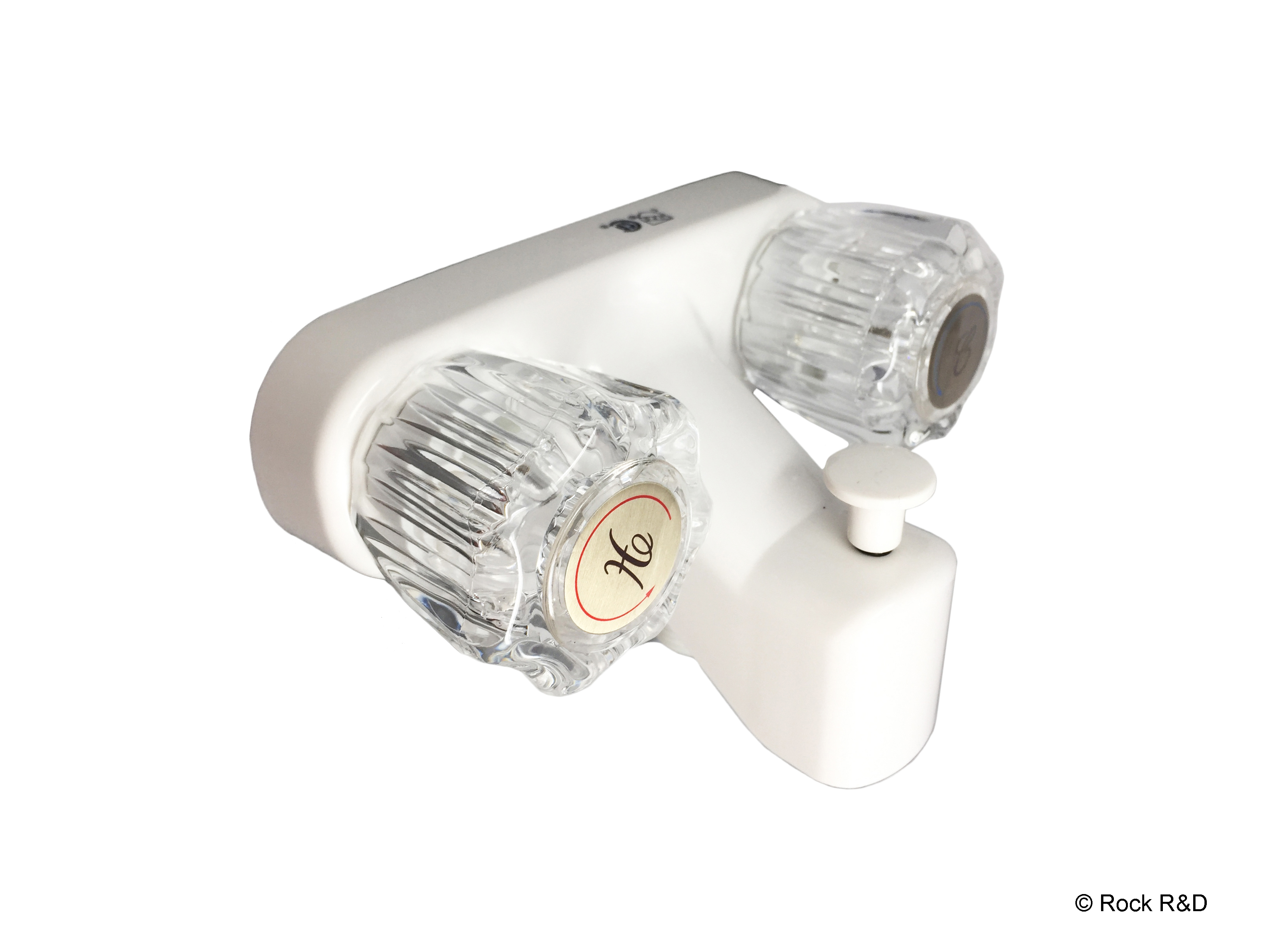 Two Handle Non Metal Shower Valve - White