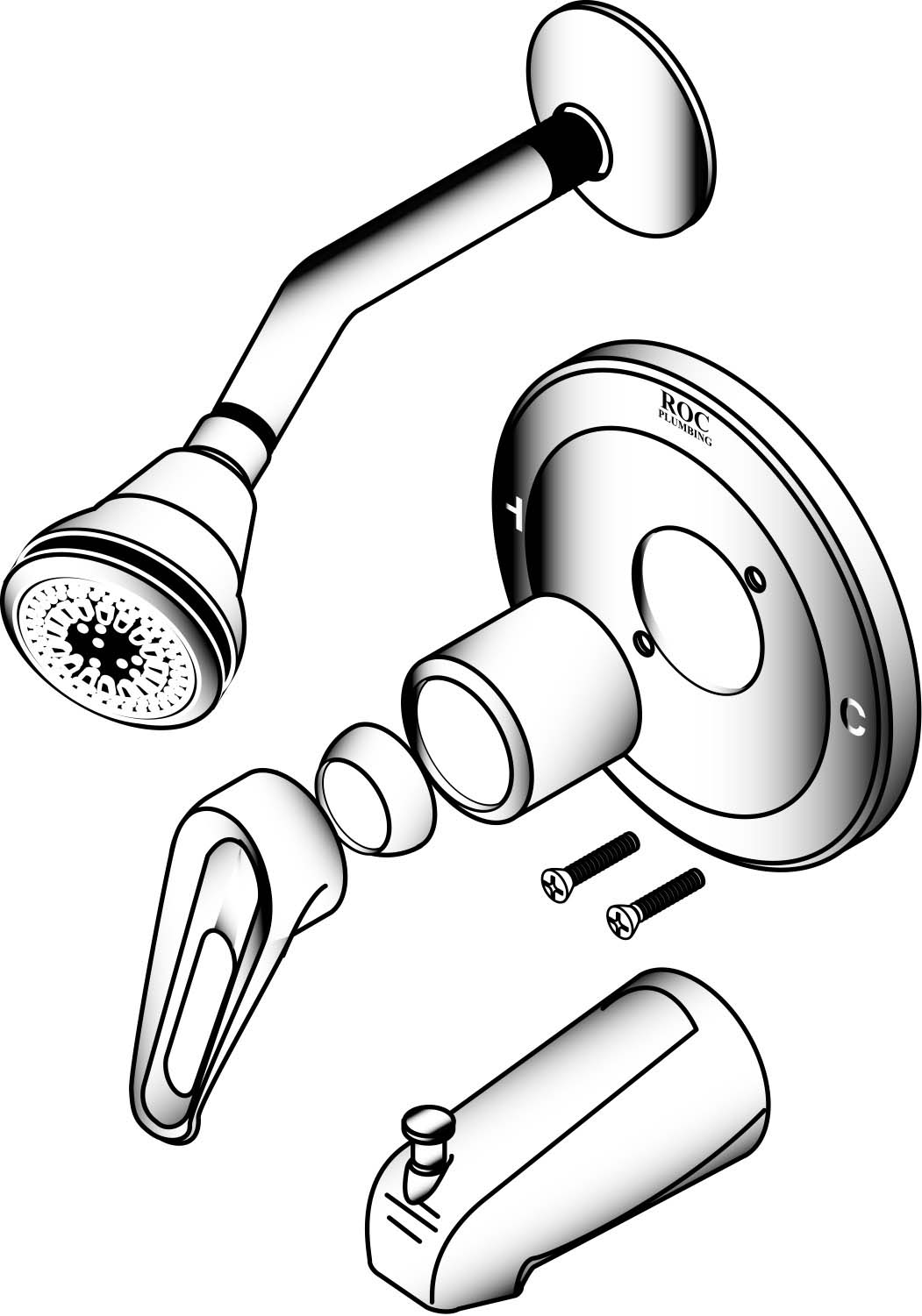 Loop Handle Finish Trim For One Handle Tub/shower