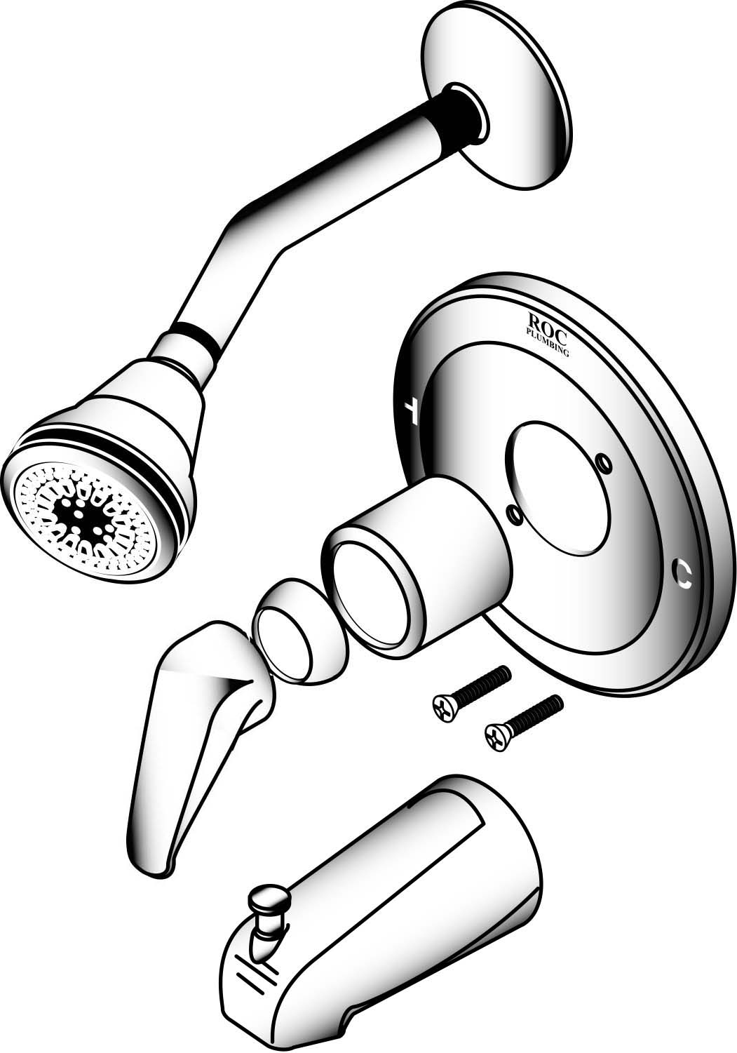 Lever Handle Finish Trim For One Handle Tub/shower