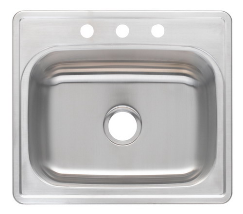 3 Hole Single Bowl Stainless Steel Sink