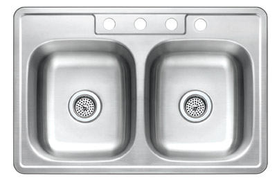 4 Hole Double Bowl Stainless Steel Sinks